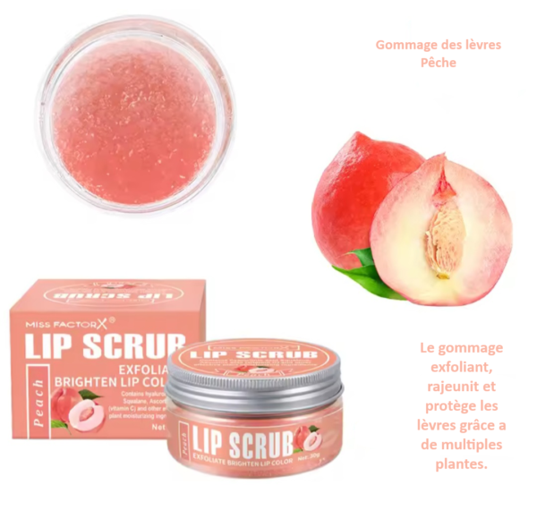 Gommage lèvre pêche