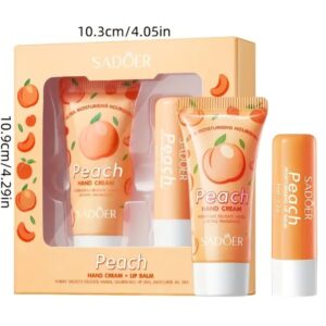 Baume à lèvres + Ensemble de crème pour les mains, parfum pêche