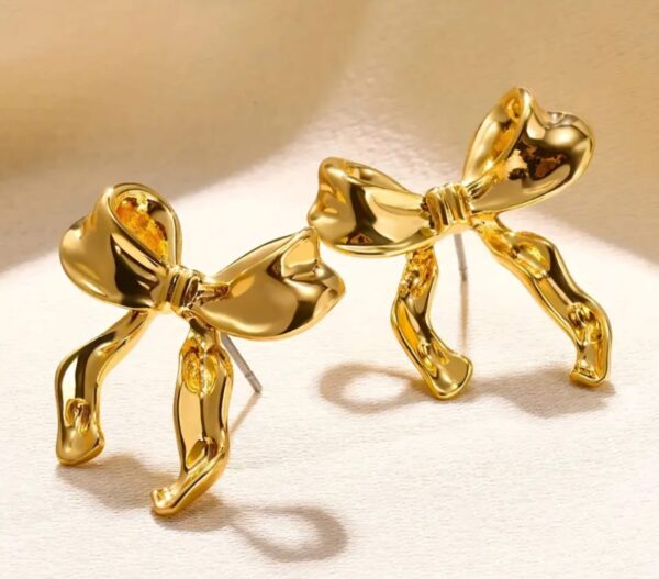 Boucles D'oreilles Plissées En Forme de Nœud couleur OR